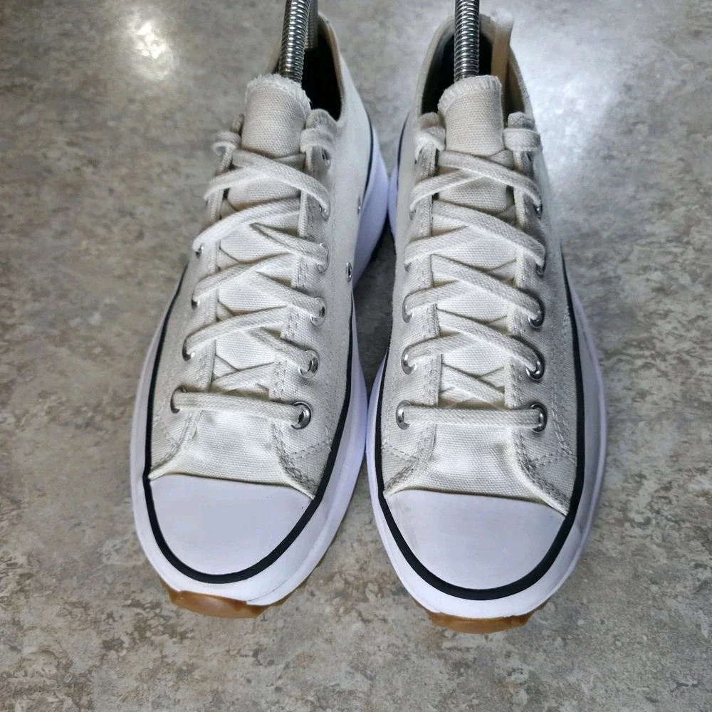 Converse Run Star Hike Low Top White Canvas Platform Sneakers 168817C Womens 8 - Picture 5 of 9